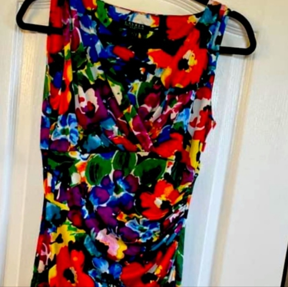 Polo by Ralph Lauren Red Ruched Sheath Dress